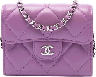 Chanel Pre-owned Card Holder On Chain - - Pre-owned - Donna - Viola - ONE SIZE