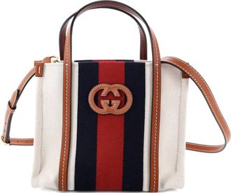 Gucci Interlocking G Web Canvas Mini tote bag - Blauw