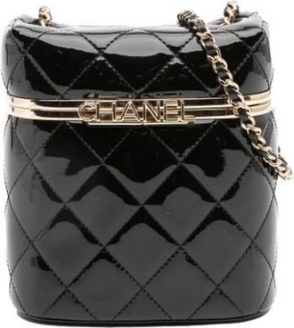 Chanel Pre-owned Vanity Bag - Dames - Vintage Handtas - Zwart - ONE Size - Leer - Vintage