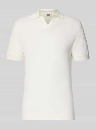 Drykorn Drykorn Slim Fit Strick-Poloshirt mit Strukturmuster Modell BRAIAN in Offwhite, Gr&ouml;&szlig;e XXL