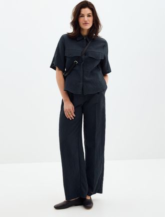 Sessun Womens Emisun textured stripes pleated pant Fit: Wide leg, high rise