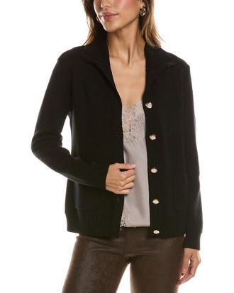 Bruno Magli Merino Wool Epaulet Sweater Jacket