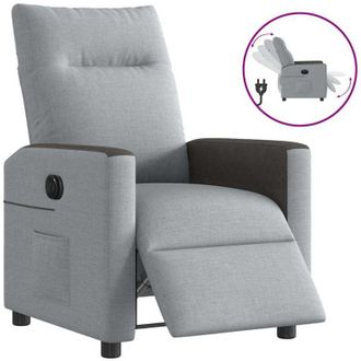 vidaXL Sill&oacute;n Reclinable El&eacute;ctrico Tela Gris Claro Vidaxl