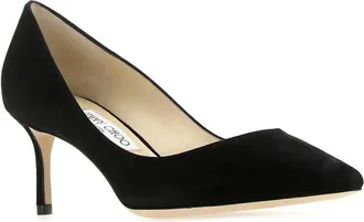 Jimmy Choo London Womens Romy 60 Pump Black Leather Salpa Plastic