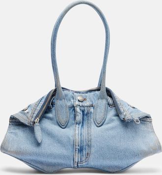Alexander McQueen Bolso al hombro Manta Medium en denim