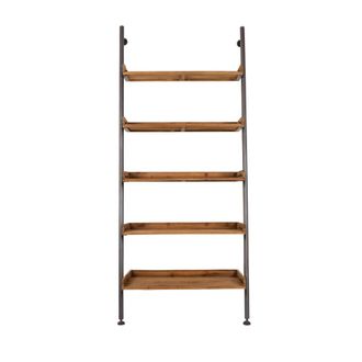 White Label Estante de madera marr&oacute;n