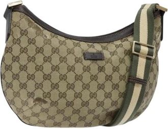 Gucci Pre-owned Canvas gucci-bags - Dames - Vintage Schoudertas - Beige - ONE Size - Leer - Vintage