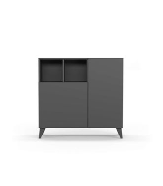 HERDASA Herdasa - Recibidor Zapatero 2 Puertas Acabado Grafito. 87 Cm (alto) X 90 Cm (ancho) X 27 Cm (prof.)