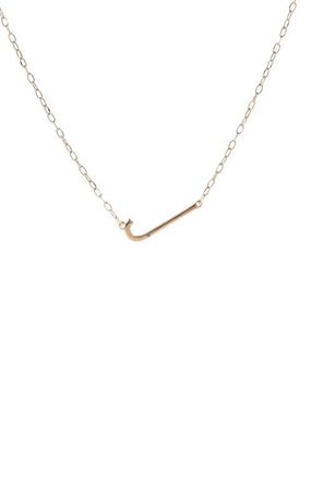 Alex and Ani Gold Elongated Initial Pendant Necklace in Gold - J at Nordstrom