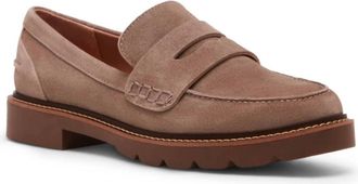 Blondo Womens Waterproof Suede Penny Loafer In Taupe