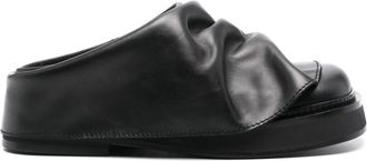 The Attico Black Leather Sandals