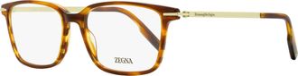 Ermenegildo Zegna Mens Rectangular Leggerissimo Eyeglasses EZ5246 052 Havana/Gold 54mm