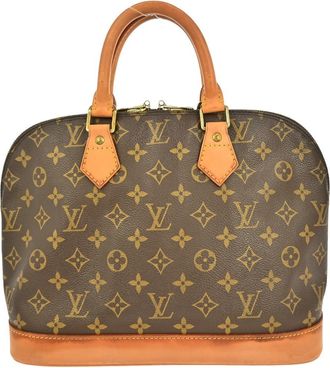 Louis Vuitton Alma Handbag Monogram Canvas Brown Canvas Handbag (Pre-Owned)