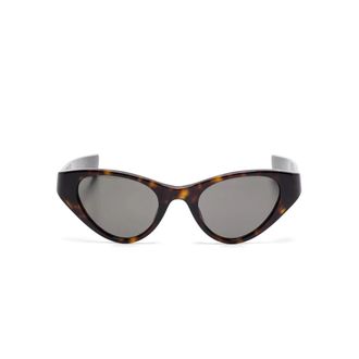 Saint Laurent Monogram Acetate Sunglasses - female - Saint Laurent - Sunglasses - Brown - ONE SIZE - Accessories
