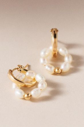 Set & Stones Pearl Halo Hoop Earrings