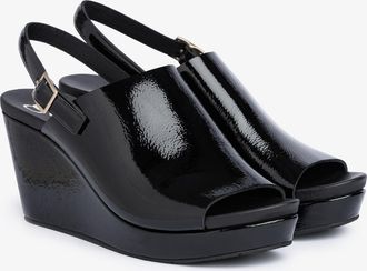 Pedro Garcia Sling back patent leather wedge sandal | Alvara | Fall-winter 26 |