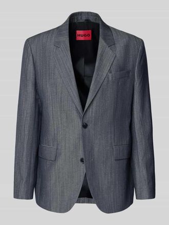 HUGO BOSS Modern Fit Sakko aus Schurwoll-Leinen-Mix Modell KARLO243X in Jeansblau, Gr&ouml;&szlig;e 102