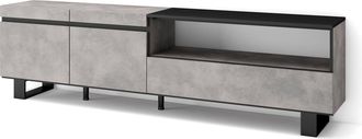 Skraut Home Skraut Home - Mueble Tv, Televisi&oacute;n, Muebles De Sal&oacute;n, Almacenaje, 200x57x35cm, Para Tv Hasta 80, Dise&ntilde;o Industrial, Estilo Moderno, Gris Cemento