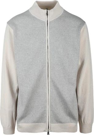LUIGI BORRELLI NAPOLI Zip Cardigan - Light Grey