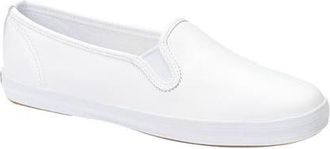 Keds Champion Leather Slip-On Sneaker - Multiple Widths Available in White at Nordstrom, Size 8.5