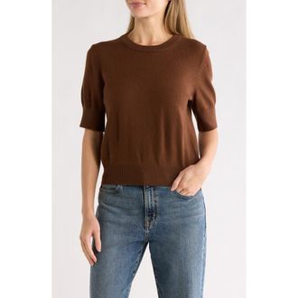 French Connection Margo Short Sleeve Sweater in Chocolate Brown at Nordstrom Rack, Size X-Small