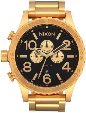 Nixon 51-30 Chronograph Bracelet Watch, 51mm in All Gold /Black at Nordstrom