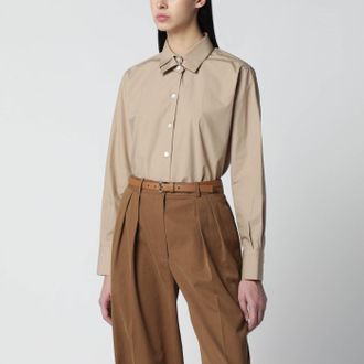 R&oacute;he Beige Shirt With Double Collar