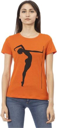 Trussardi T-shirt casual con scollo rotondo - - Tops - Donna - Arancione - M