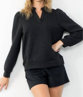 THML Clothing Long Sleeve Textured Sweater In Black