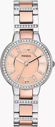 Fossil Womens Virginia 30mm Three-Hand Day-Date, Stainless Steel Watch