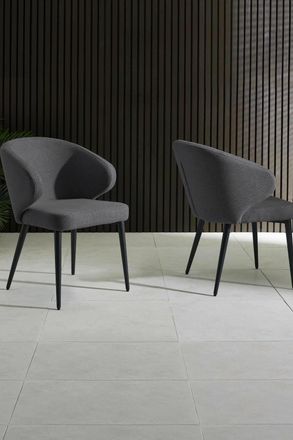 Julian Bowen Marcus Upholstered Dining Chair (Set of 2) in Mid Grey