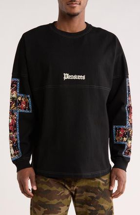 Pleasures Blasphemy Long Sleeve Graphic T-Shirt in Black at Nordstrom, Size Medium