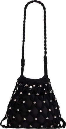 Sandro Studded net mesh bag in Black at Nordstrom, Size Medium