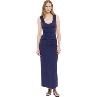 Another Tomorrow Ruched Tank Dress in Indigo at Nordstrom, Size X-Small It