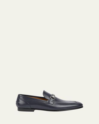Gucci Mens Jordaan Moccasin Leather Bit Loafers