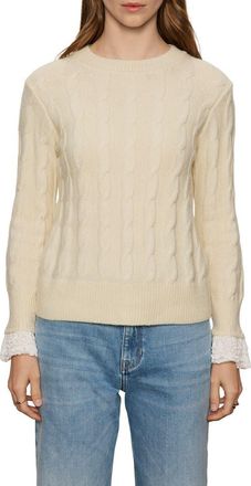Sanctuary One in a Million Cable Stitch Sweater in Vanilla White at Nordstrom, Size X-Large