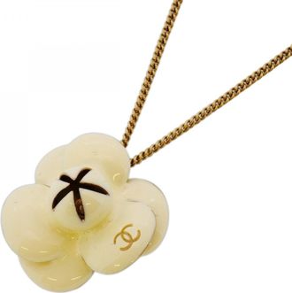 Chanel gold ivory gold Plating Necklace (Pre-Owned)