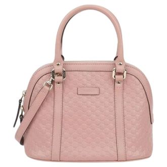 Gucci Pre-owned Handbags, female, Pink, Size: ONE SIZE Pre-owned Dome Mini Tote Shoulder Bag