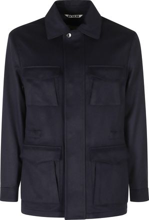 Kired Cashmere Sahariana Jacket with Triangular Flap Pockets