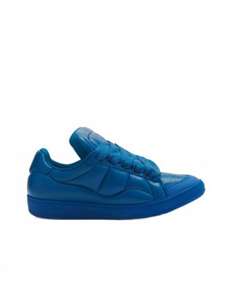 Lanvin Mens Curb Xl Padded Leather Low Top Sneakers In Ocean Blue