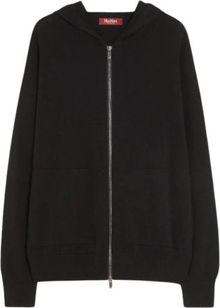 Max Mara Hoodies & sweatvesten, Dames, Zwart, L, Wol, Elegante Gebreide Jurk met Rits