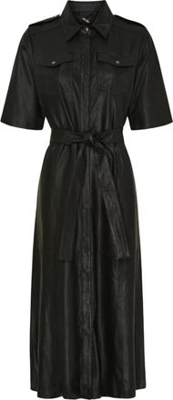 BTF-CPH Btfcph - Lange leren jurk - Dames - Jurken - Zwart - Maat: XS Zijde