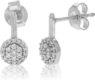 Vir Jewels 1/5 cttw Round Lab Grown Diamond Dangle Earrings.925 Sterling Silver Prong Settings Size 1/2 Inch