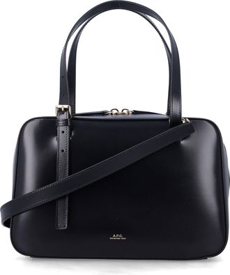 A.P.C. Structured Box Bag with Gold-tone Accents and Adjustable Handles