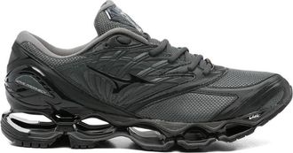 Mizuno Grijze Vetersneaker met Gebeeldhouwde Tussenzool - Heren - Sneakers - Grijs - 41 EU - Schoenen