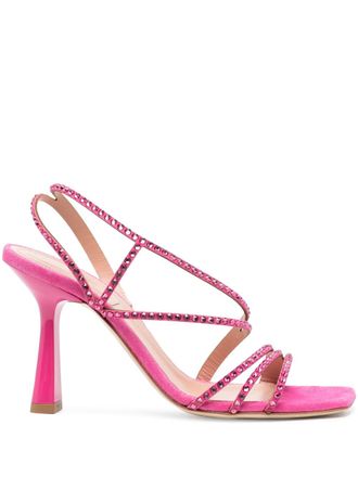 Alberta Ferretti 100mm heel calf-leather sandals - women - Calf Leather/Calf Leather/Calf Leather - 38 - Pink