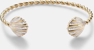 Yvonne Léon Yvonne Léon Bracciale Jonc Coquillage in oro 18kt con diamanti