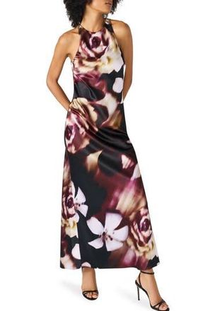 Steve Madden Jaidan Satin Scarf Maxi Dress in Odyssey Floral at Nordstrom Rack, Size 2
