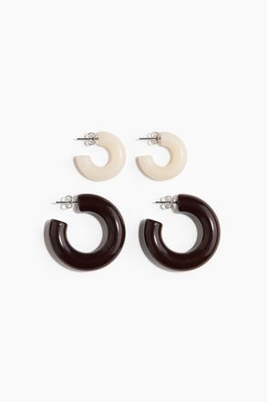 H&M 2er-Pack Hoop-Ohrringe - Brown