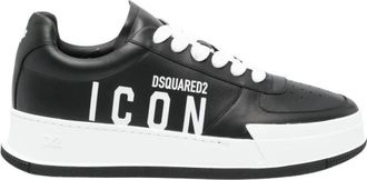 Dsquared2 Accessoires - Heren - Sneakers - Zwart - 45 EU - Leer - Schoenen